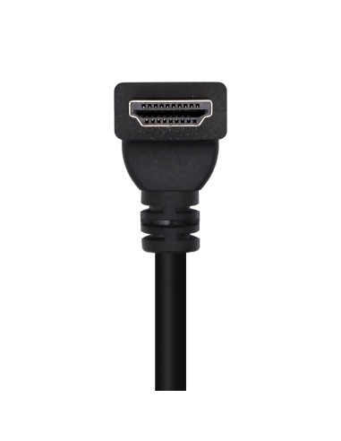 Cable HDMI V2.0 Acodado Premium Alta Velocidad / HEC 4K@60Hz 18Gbps, A/M-A/M, Negro, 1.0m