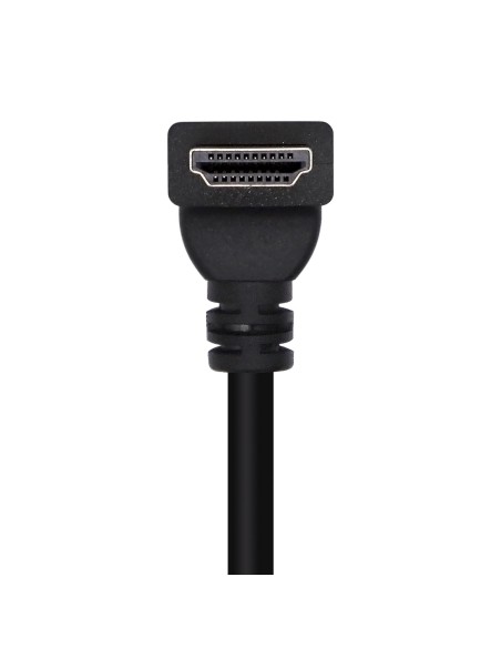 Cable HDMI V2.0 Acodado Premium Alta Velocidad / HEC 4K@60Hz 18Gbps, A/M-A/M, Negro, 2.0m