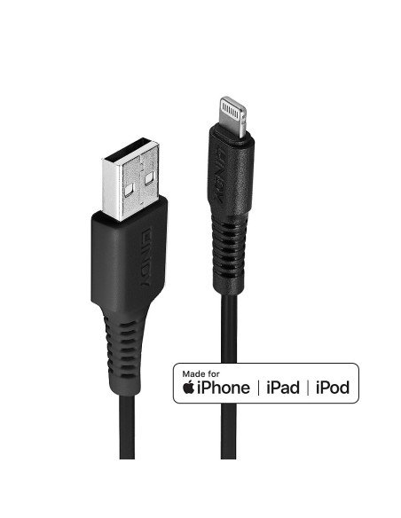 31322 cable de conector Lightning 3 m Negro