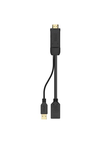 Conversor Activo HDMI 2.0 + USB Alim. a DISPLAYPORT V1.2, HDMI/M-USB/M-DP/H, Negro, 10CM