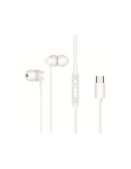 BRENDAN03W auricular y casco Auriculares Alámbrico Dentro de oído Llamadas/Música USB Tipo C Blanco