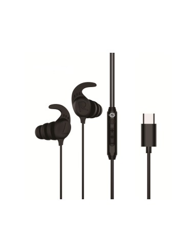 BRENDAN05B auricular y casco Auriculares Alámbrico gancho de oreja, Dentro de oído Llamadas/Música USB Tipo C Negro