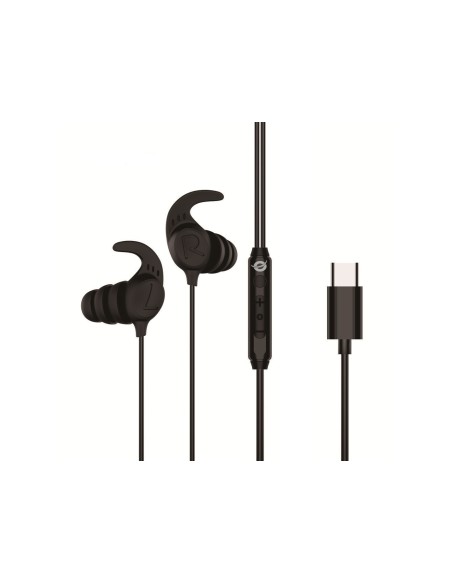 BRENDAN05B auricular y casco Auriculares Alámbrico gancho de oreja, Dentro de oído Llamadas/Música USB Tipo C Negro