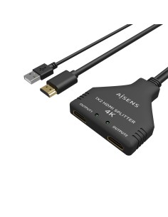 HDMI Duplicador 4K@30HZ 1×2 con Alimentación USB y Cable, Negro, 30 cm 2