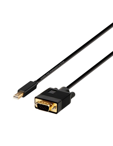 Cable conversor Mini DP A VGA, Mini DP/M - VGA/M, Negro, 2.0m