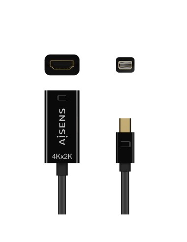 Conversor Mini DP V1.2 a HDMI V1.4 4K@30Hz, MDP/M-HDMI A/H, Negro, 15CM