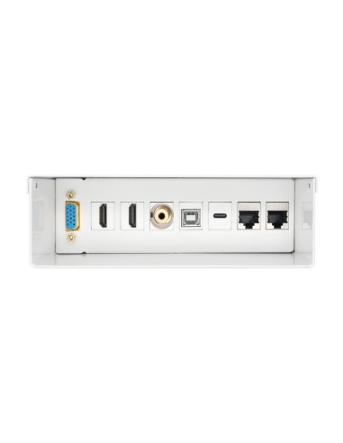 Caja de Conexiones VGA+JACK3.5+2xHDMI+1xUSB-C+1xUSB-B+2xRJ45 Cat.6A STP, Blanco