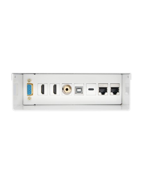 Caja de Conexiones VGA+JACK3.5+2xHDMI+1xUSB-C+1xUSB-B+2xRJ45 Cat.6A STP, Blanco