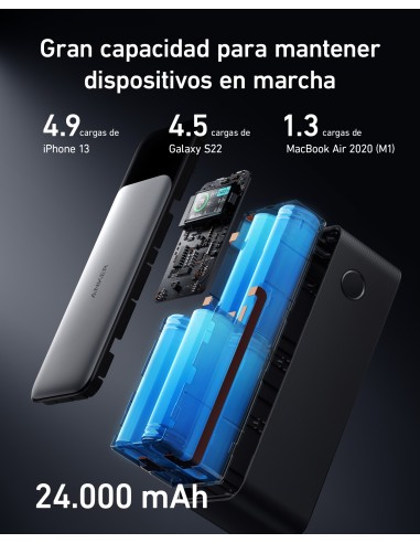 737 24000 mAh Negro, Plata