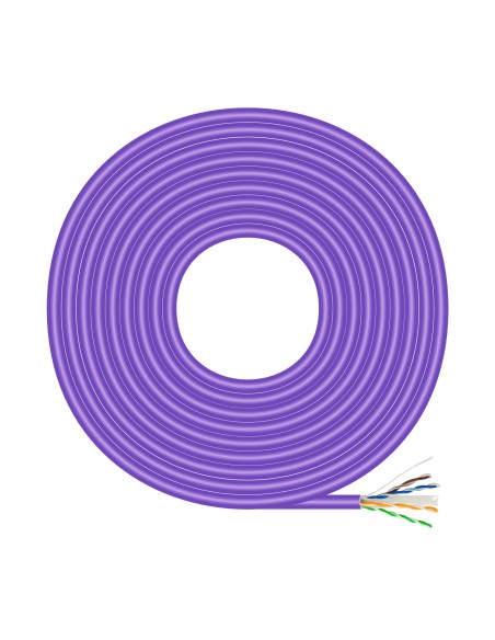 Cable de Red RJ45 LSZH Cat.6 UTP Rigido AWG23 CCA (Aleacion), Violeta, 305M
