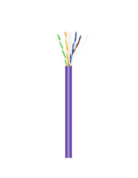 Cable de Red RJ45 LSZH Cat.6 UTP Rigido AWG23 CCA (Aleacion), Violeta, 500M