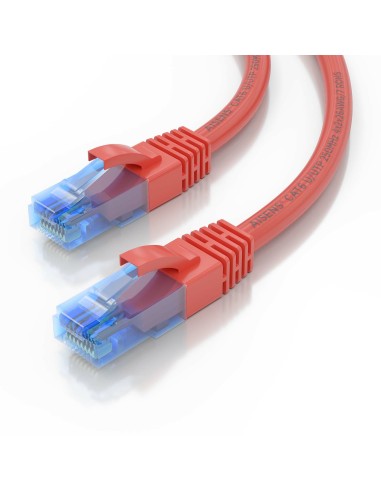 Cable De Red Latiguillo RJ45 Cat.6 UTP AWG26 CCA, Rojo, 1.5 m