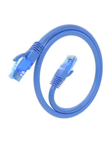 Cable De Red Latiguillo RJ45 Cat.6 UTP AWG26 CCA, Azul, 30 cm