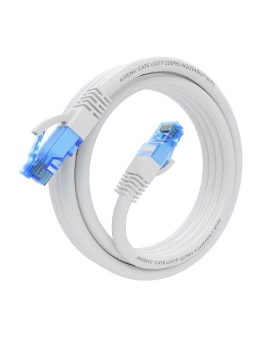 Cable De Red Latiguillo RJ45 Cat.6 UTP AWG26 CCA, Blanco, 3.0 m