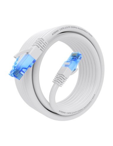 Cable De Red Latiguillo RJ45 Cat.6 UTP AWG26 CCA, Blanco, 5.0 m