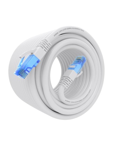 Cable De Red Latiguillo RJ45 Cat.6 UTP AWG26 CCA, Blanco, 20 m