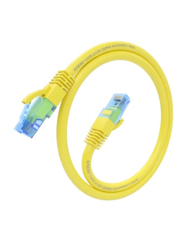 Cable De Red Latiguillo RJ45 Cat.6 UTP AWG26 CCA, Amarillo, 25 cm