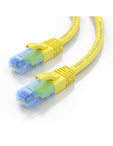 Cable De Red Latiguillo RJ45 Cat.6 UTP AWG26 CCA, Amarillo, 0.75 m