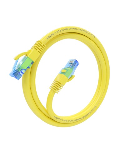 Cable De Red Latiguillo RJ45 Cat.6 UTP AWG26 CCA, Amarillo, 1.5 m