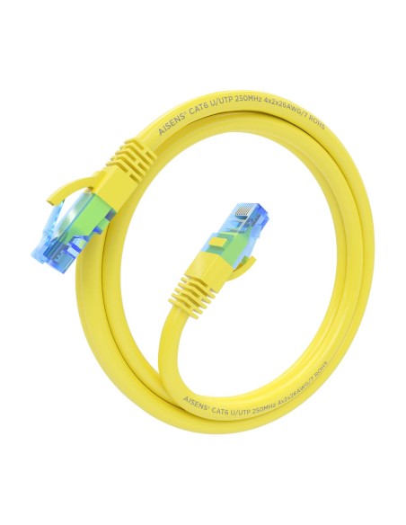 Cable De Red Latiguillo RJ45 Cat.6 UTP AWG26 CCA, Amarillo, 1.5 m