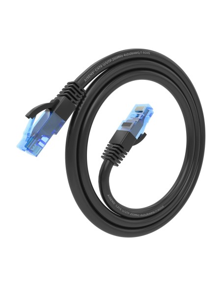 Cable De Red Latiguillo RJ45 Cat.6 UTP AWG26 CCA, Negro, 0.75 m