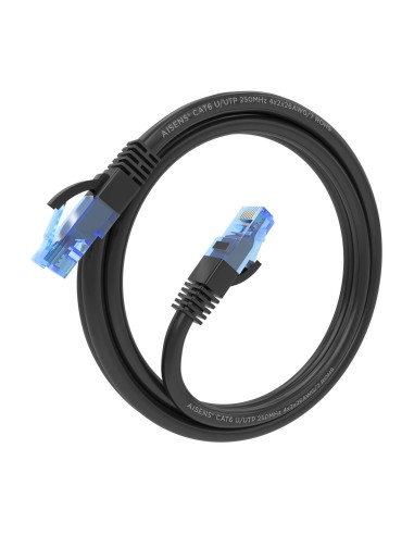 Cable De Red Latiguillo RJ45 Cat.6 UTP AWG26 CCA, Negro, 1.5 m
