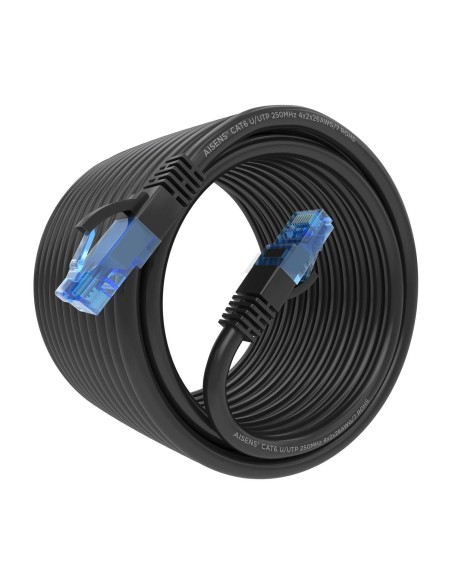Cable De Red Latiguillo RJ45 Cat.6 UTP AWG26 CCA, Negro, 10 m