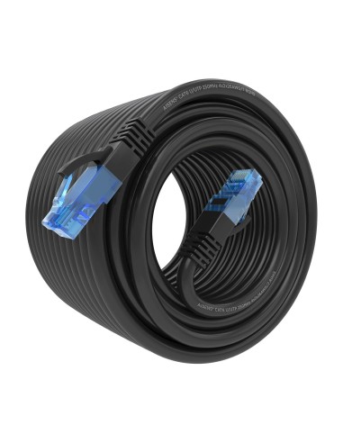 Cable De Red Latiguillo RJ45 Cat.6 UTP AWG26 CCA, Negro, 15 m