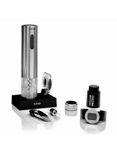 LUCCA pack Abridor de vino eléctrico Metálico