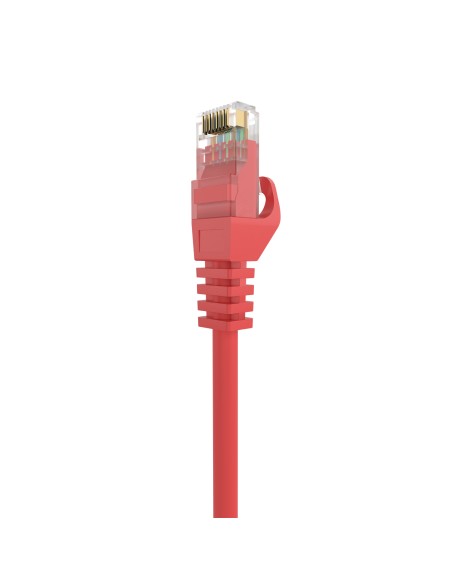 Cable de Red Latiguillo RJ45 LSZH Cat.6A 500 Mhz UTP Awg24, Rojo, 25CM