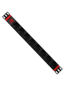 WPN-PDU-C01-08 unidad de distribución de energía (PDU) 8 salidas AC 1U Negro, Rojo