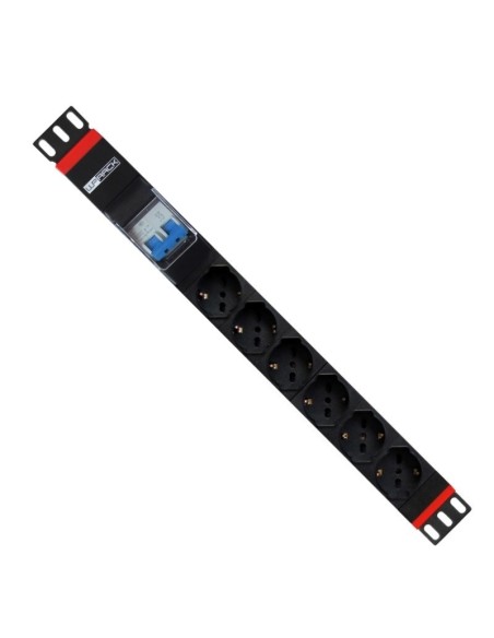 WPN-PDU-G02-06 unidad de distribución de energía (PDU) 1U Negro, Rojo 6 salidas AC