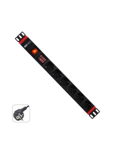 WPN-PDU-G03-06 unidad de distribución de energía (PDU) 6 salidas AC 1U Negro