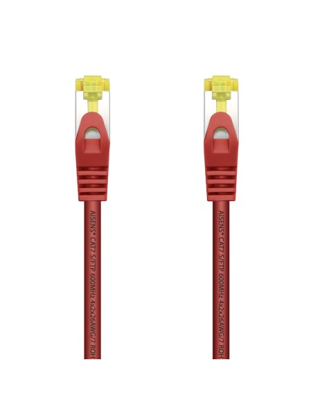 Cable De Red Latiguillo RJ45 LSZH Cat.7 600 MHz S/FTP PIMF AWG26, Rojo, 1.0 m