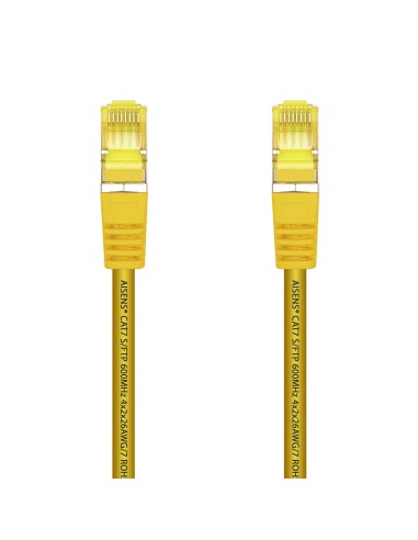 Cable De Red Latiguillo RJ45 LSZH Cat.7 600 MHz S/FTP PIMF AWG26, Amarillo, 25 cm