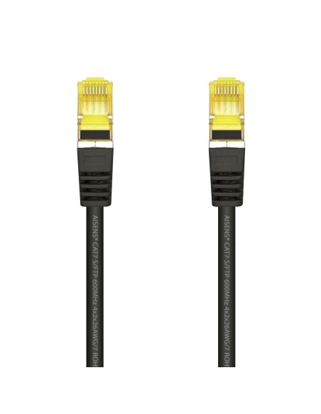 Cable De Red Latiguillo RJ45 LSZH Cat.7 600 MHz S/FTP PIMF AWG26, Negro, 25 cm