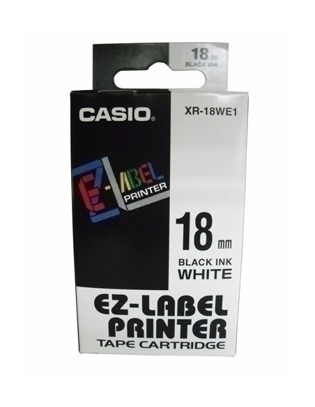 CINTA ROT.CASIO 8m 18 NEGRO s/BLANCO