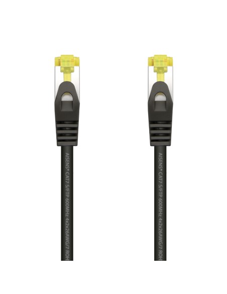 Cable De Red Latiguillo RJ45 LSZH Cat.7 600 MHz S/FTP PIMF AWG26, Negro, 2.0 m