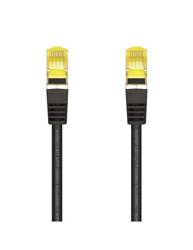 Cable De Red Latiguillo RJ45 LSZH Cat.7 600 MHz S/FTP PIMF AWG26, Negro, 2.0 m