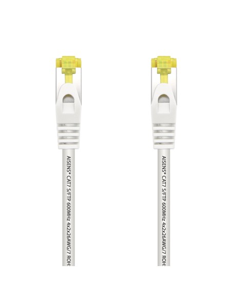 Cable De Red Latiguillo RJ45 LSZH Cat.7 600 MHz S/FTP PIMF AWG26, Blanco, 0.5 m