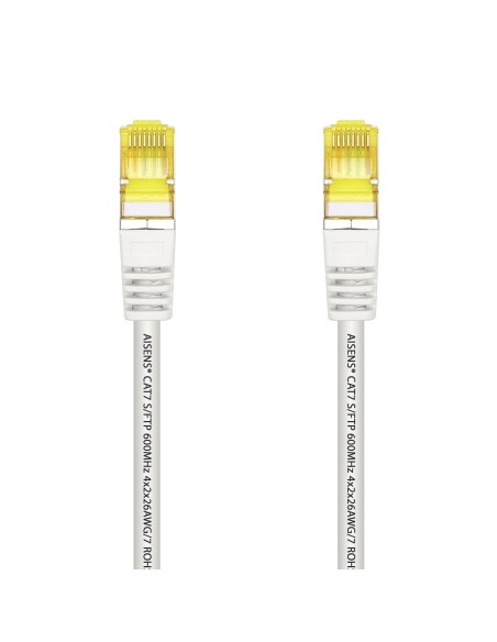 Cable De Red Latiguillo RJ45 LSZH Cat.7 600 MHz S/FTP PIMF AWG26, Blanco, 2.0 m