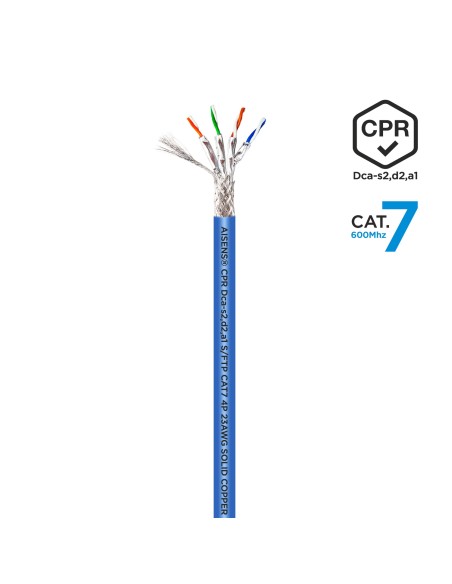 Cable de Red RJ45 LSZH CPR Dca CAT.7 600 MHZ S/FTP AWG23, Azul, 305 m