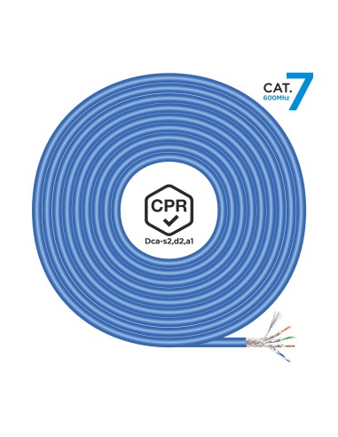 Cable de Red RJ45 LSZH CPR Dca CAT.7 600 MHZ S/FTP AWG23, Azul, 500 m