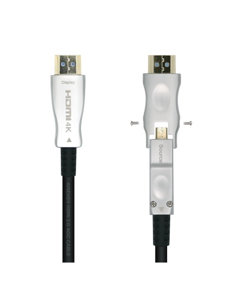 Cable HDMI V2.0 AOC Desmontable Premium Alta Velocidad / HEC 4k@60Hz 4:4:4 18Gbps, A/M-D/A/M, Negro, 30m