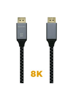 Cable Displayport V1.4 8k@60hz, DP/M-DP/M, Gris/Negro, 3.0m 2