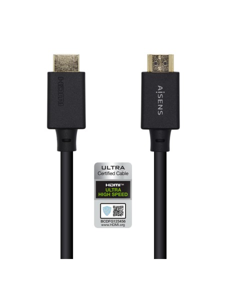 Cable HDMI V2.1 Ultra Alta Velocidad / HEC Certificado 8k@60Hz 48Gbps, A/M-A/M, Negro, 1.0m