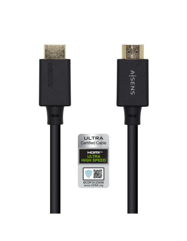 Cable HDMI V2.1 Ultra Alta Velocidad / HEC Certificado 8k@60Hz 48Gbps, A/M-A/M, Negro, 2.0m