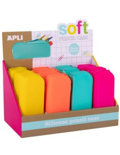 Exp 12 portatodo rectangular silicona 18x7x5cm colores fluor