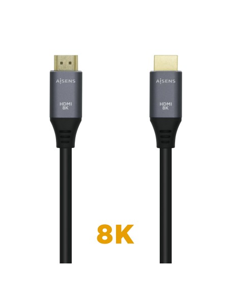Cable HDMI V2.1 Ultra Alta Velocidad / HEC 8k@60Hz 48Gbps, A/M-A/M, Gris/Negro, 0.5m