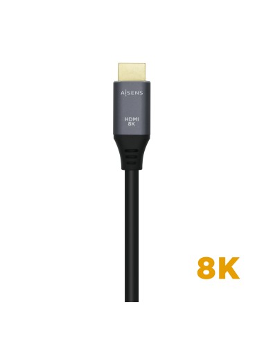 Cable HDMI V2.1 Ultra Alta Velocidad / HEC 8k@60Hz 48Gbps, A/M-A/M, Gris/Negro, 0.5m
